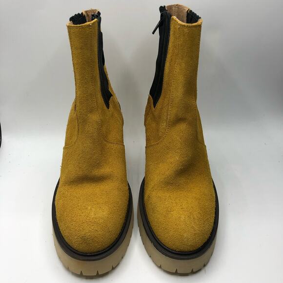 Free People James Chelsea Suede Boots Mustard Size EU 39 / US 9 - Picture 3 of 6